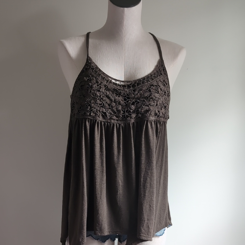 Elegant Brown Lace Women's Top